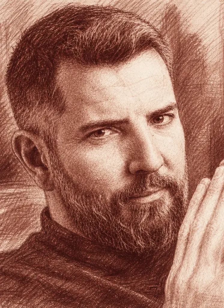 Portrait dessiné de Laurent Fontaine